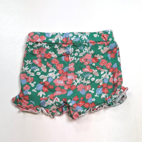 Joules Shorts Girls Sz 7-8y Green Floral Ruffle British - Picture 3 of 5